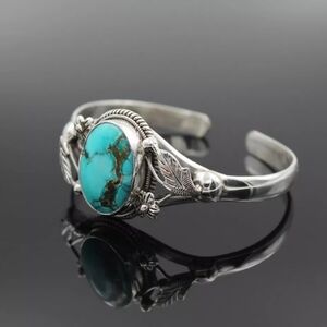 Turquoise Stone Antique Silver Color Bracelet